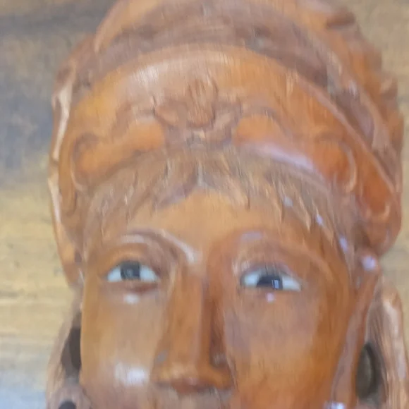 Vintage Diety Daoism China Tibet Carved Wooden Decorative Mask in Rosewood - Picture 3 of 6